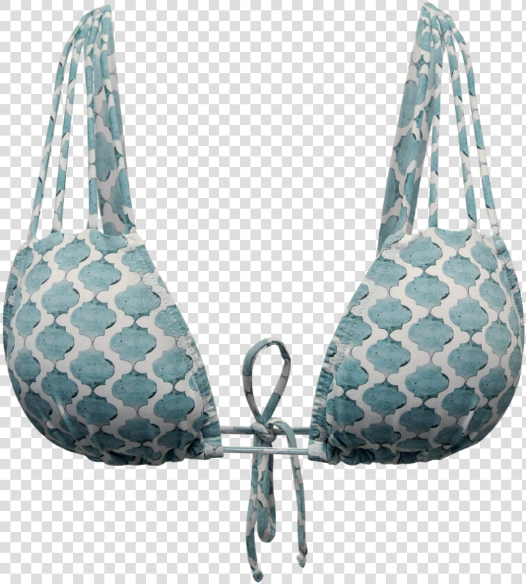 Mar Azul Morocco  amp  Teal Strappy Triangle Bikini Top   Brassiere  HD Png DownloadTransparent PNG