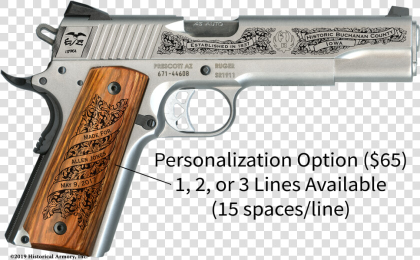 Custom Engraved 1911  HD Png DownloadTransparent PNG