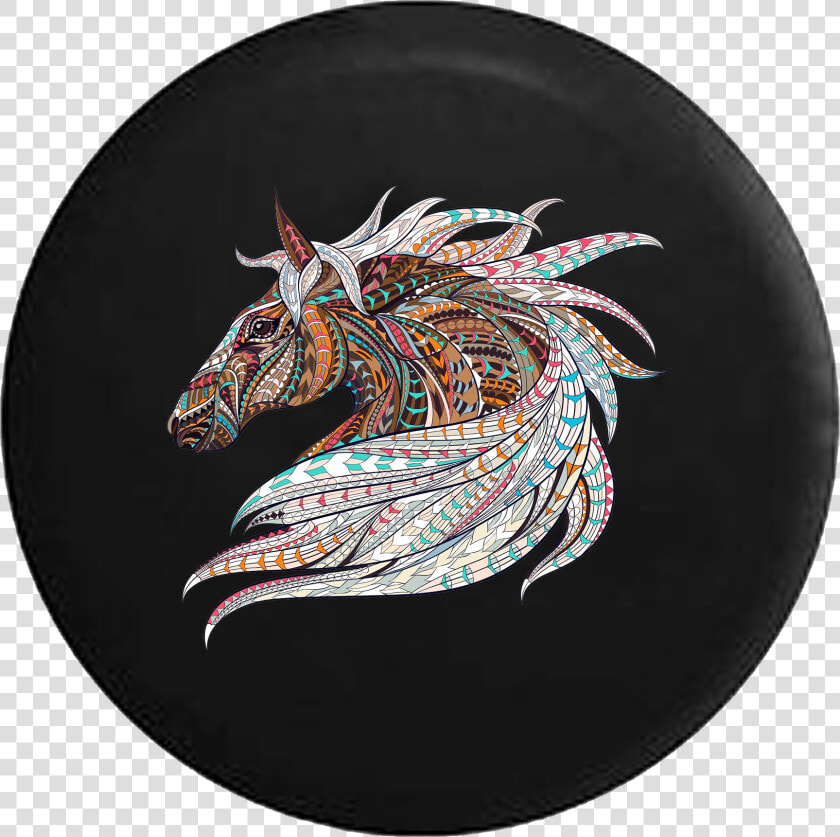 Geometric Design Horse Mane Rv Camper Spare Tire Cover 35   Bohemian Shirt Design  HD Png DownloadTransparent PNG