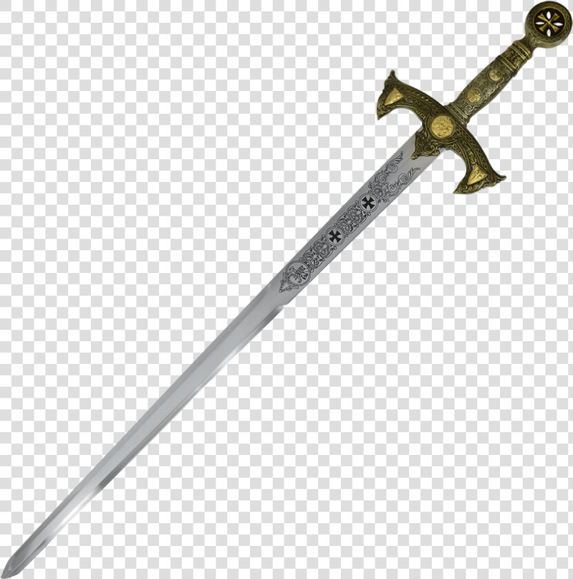 Templar Longsword   Transparent Gold Sword Png  Png DownloadTransparent PNG