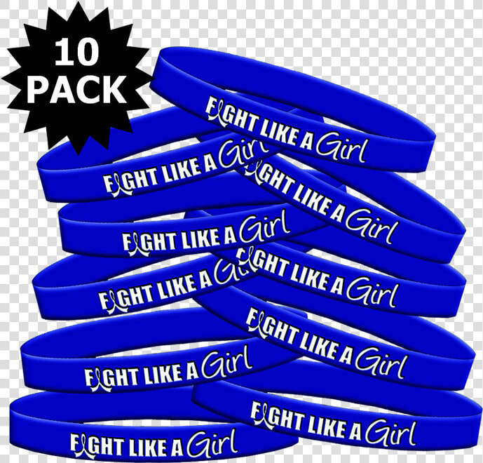 Fight Like A Girl Wristband Bracelets In Blue For Colon   Fight Like A Girl Breast Cancer Bracelets  HD Png DownloadTransparent PNG