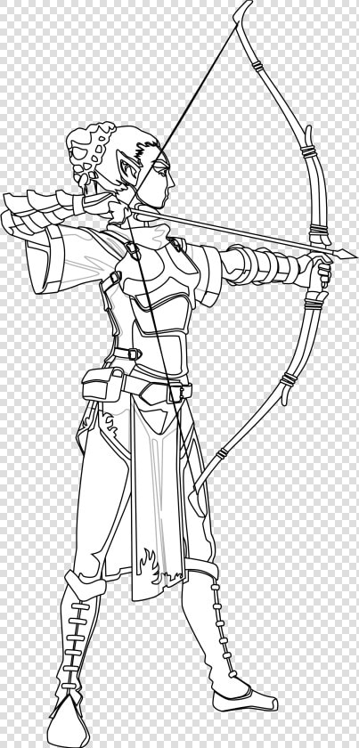 Archer Fx Clipart   Girl With Bow And Arrow Pose Drawing  HD Png DownloadTransparent PNG