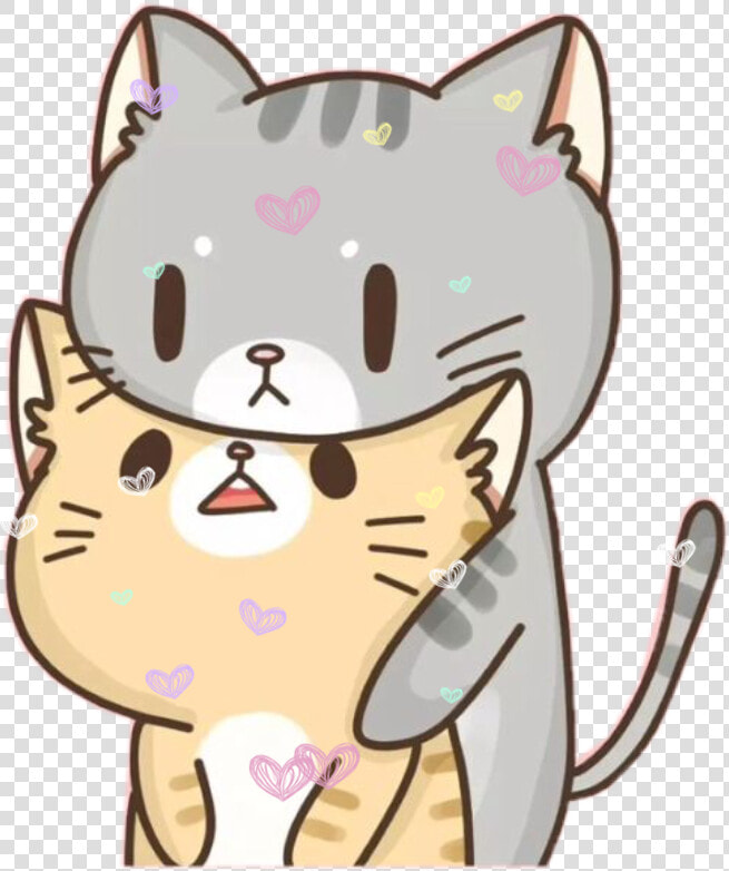  cat  gato  friends💞  amigos💞  grey  gris  yellow  HD Png DownloadTransparent PNG