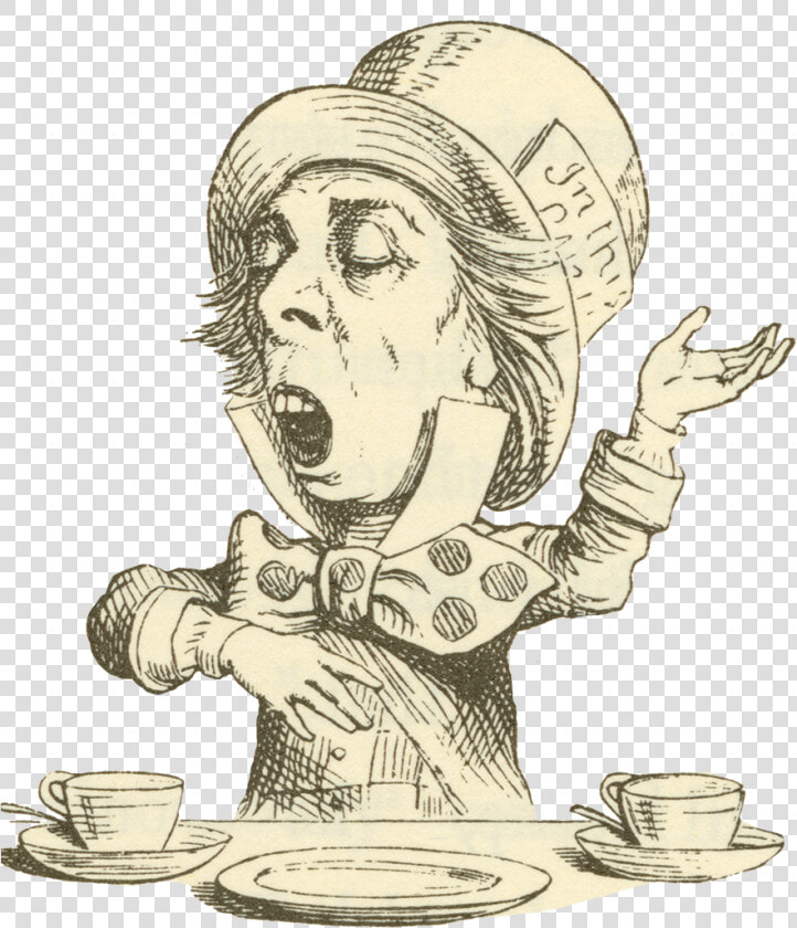 Alice Module2 Aaiw1984tenniel   Madhatter Black And White  HD Png DownloadTransparent PNG