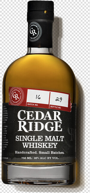 Cedar Ridge Single Malt   Glass Bottle  HD Png DownloadTransparent PNG