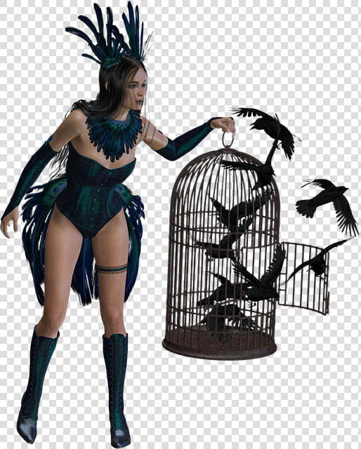 Crow Queen  Fantasy  Woman  Crow  Queen  Animal  Gothic   Fantasia Corvo  HD Png DownloadTransparent PNG