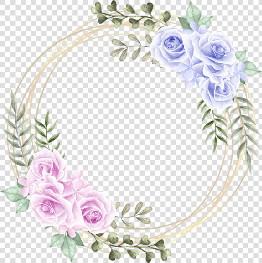  rose  circle  wreath  geometric  glitter  floral  watercolor   Garden Roses  HD Png DownloadTransparent PNG