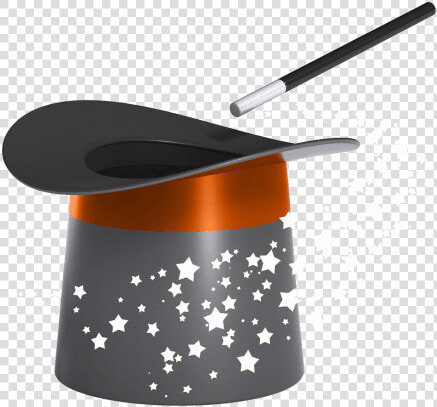 Bigstock Magic Hat And Wand With A Twir 17208044 Orange   Top Hat And Wand  HD Png DownloadTransparent PNG