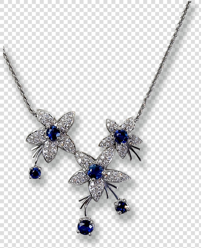 Jasmin Sapphire And Diamond Necklace   Pendant  HD Png DownloadTransparent PNG