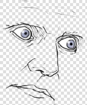 Face Line Art Nose Black And White Facial Expression   Anime Face Meme Transparent  HD Png Download