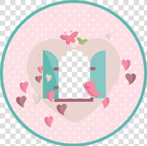  birds  circle  round  cute  window  teal  pink  tag   Frame Jardim Encantado Png  Transparent Png