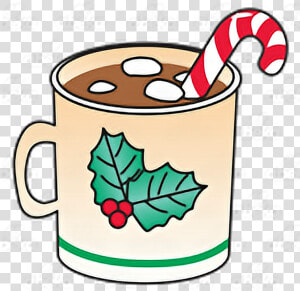 Hot Cocoa Clipart Marshmallow   Hot Chocolate With Marshmallows And Candy Cane  HD Png Download