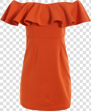 Off The Shoulder Orange Dress  HD Png Download