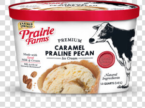 Premium Small Batch Ice Cream  Caramel Praline Pecan   Prairie Farms Ice Cream  HD Png Download