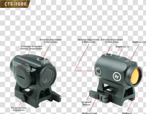 Cts 1000 Compact Tactical Red Dot Sight For Rifles   Crimson Trace Cts 103  HD Png Download