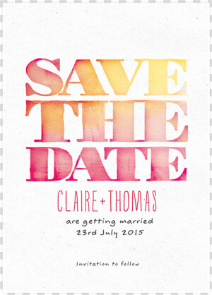 Savethedate Aquarelle Pepperandjoy Front Uk   Poster  HD Png Download