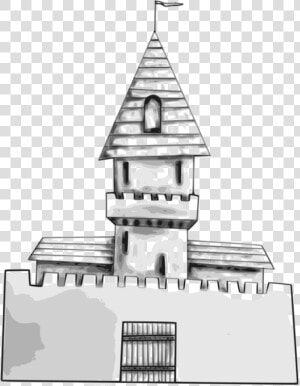 Building angle black And White   Un Castillo Con Un Trono En El Medio Para Dibujar Facil  HD Png Download