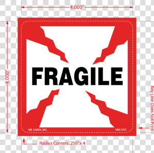 4 Inch X 4 Inch   Fragile Shipping Labels  HD Png Download