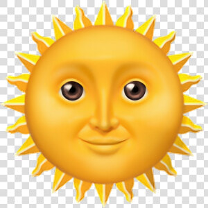 Transparent Sun Face Clipart   Sun Sonne Emoji Apple  HD Png Download