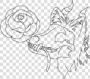 Wolves Drawing Skeleton   Skull Dog Base Drawing  HD Png Download