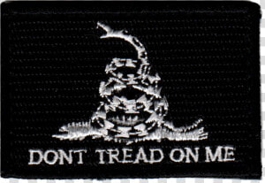 Tactical Don T Tread On Me Black white Patch   Crescent  HD Png Download