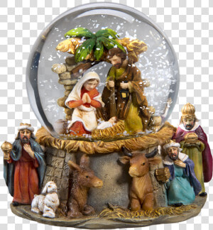 Snow Globe Nativity Scene   Nativity Scene Christmas Snow Dome  HD Png Download