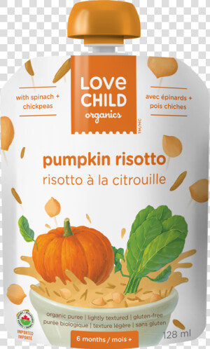 Pumpkin Risotto With Spinach Chickpeas   Love Child Pumpkin Risotto  HD Png Download