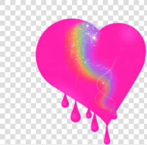 Remix Bleedingheart Rainbow Pink Heart Glitter Sparkle   Heart  HD Png Download