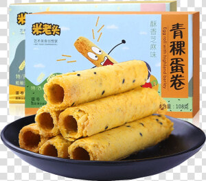 米老头青稞蛋卷108g 2 Box Breakfast Egg Roll Snacks Handmade   Palatschinke  HD Png Download