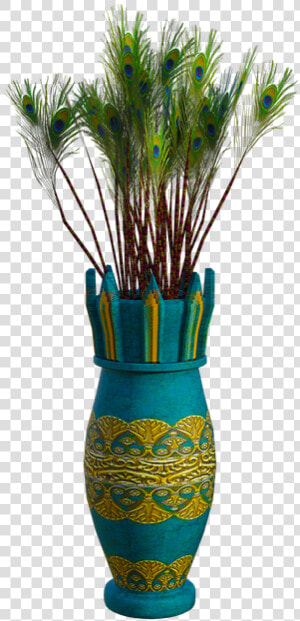 Peacock  Feathers  Vase  Blue  Yellow  Colorful   Peacock Feathers In Vase Png  Transparent Png