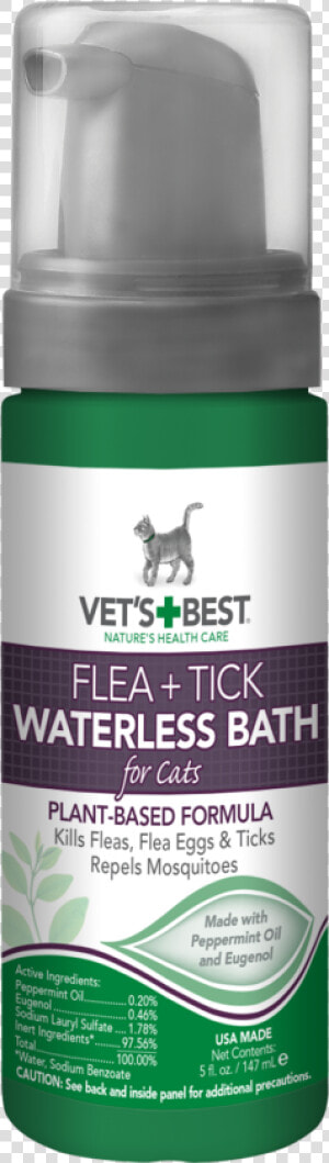 Vet S Best Flea And Tick Waterless Bath Foam Dry Shampoo   Vet S Best Waterless Cat Bath  HD Png Download