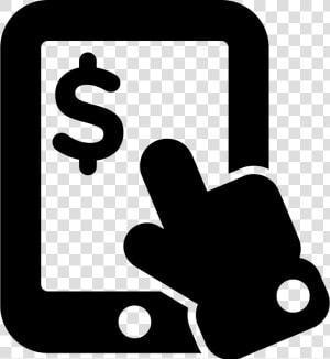 Hand Pointing To Dollar Sign On Tablet Device   Online Payment Icon Transparent Background  HD Png Download