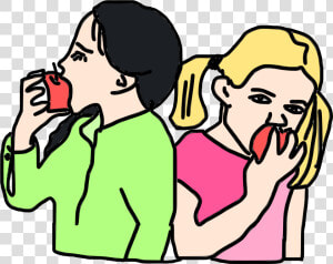 Bitten Clipart Human Eating 6 Clip Art   Person Eating Apple Clipart  HD Png Download