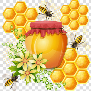 Bee Hive Clipart Honeycomb   Honey Bee Painting  HD Png Download