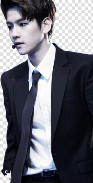 Exo Baekhyun Black Suit   Png Download   Baekhyun Exo Black And White  Transparent Png