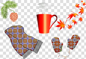 Autumn  Scarf  Mittens  Cold Weather  Hot Tea  HD Png Download