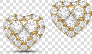 Lady Lovely Rose Gold Diamond Heart Earrings   Diamond  HD Png Download