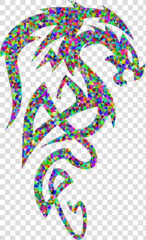 Low Poly Prismatic Tribal Drake Clip Arts   Dragon Black And White Png  Transparent Png