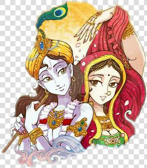 Krishna Radhakrishna Radhe Krishna   Cartoon Radha Krishna Drawing  HD Png Download