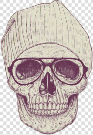 Skull Drawing Beanie Png   Skull With A Beanie Drawing  Transparent Png