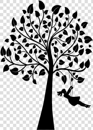 Swing Clipart Tree Swing   Tree Trunk With Leaves  HD Png Download