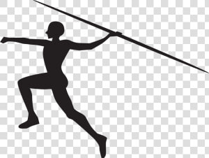 Javelin Throw Silhouette Sports Track  amp  Field   Javelin Throw Black And White Clipart  HD Png Download