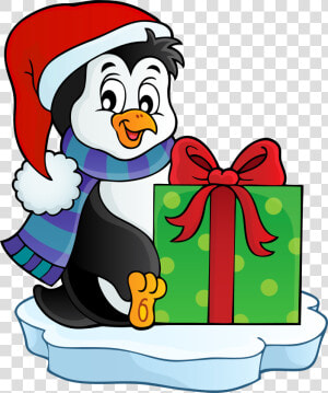 Christmas Packages Clipart Banner Black And White Download   Christmas Penguin Clip Art  HD Png Download