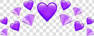  emoji  crown  corona  heart  violet  violeta  purpura   Purple Heart Crown Edit  HD Png Download