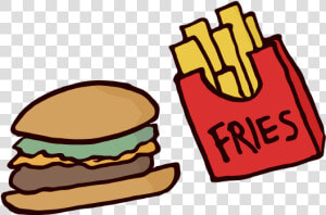 Fast Food Burger And Fries   French Fries  HD Png Download