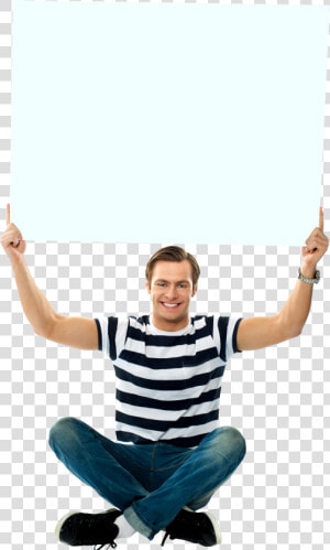 Men Holding Banner Free Png Image   Man With Signboard  Transparent Png