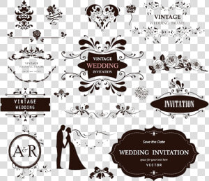 Invitation Clipart Vintage Wedding   Wedding Invitation Vector Png  Transparent Png