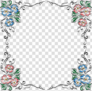 Picture Frame art symmetry   Drawing Of Flowers Borders  HD Png Download