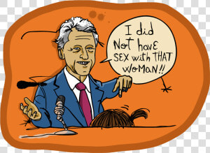 A Million Degrees Of Separation O Production Company   Bill Clinton And Monica Lewinsky Drawing  HD Png Download