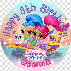 Shimmer And Shine Edible Cake Topper   Shimmer And Shine On The Carpet  HD Png Download